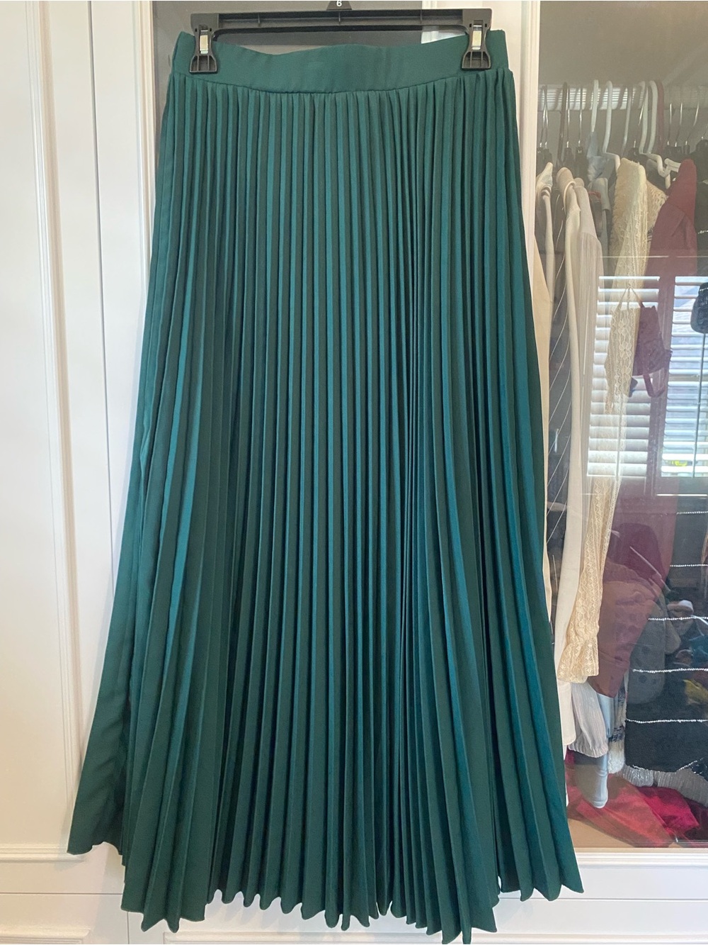 SHEIN Teal Green Pleated Maxi Skirt